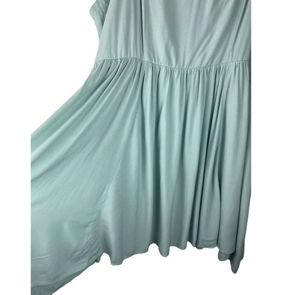 Torrid Mint Blue Challis Sharkbite Skater Dress Plus Size 4 - Picture 4 of 12